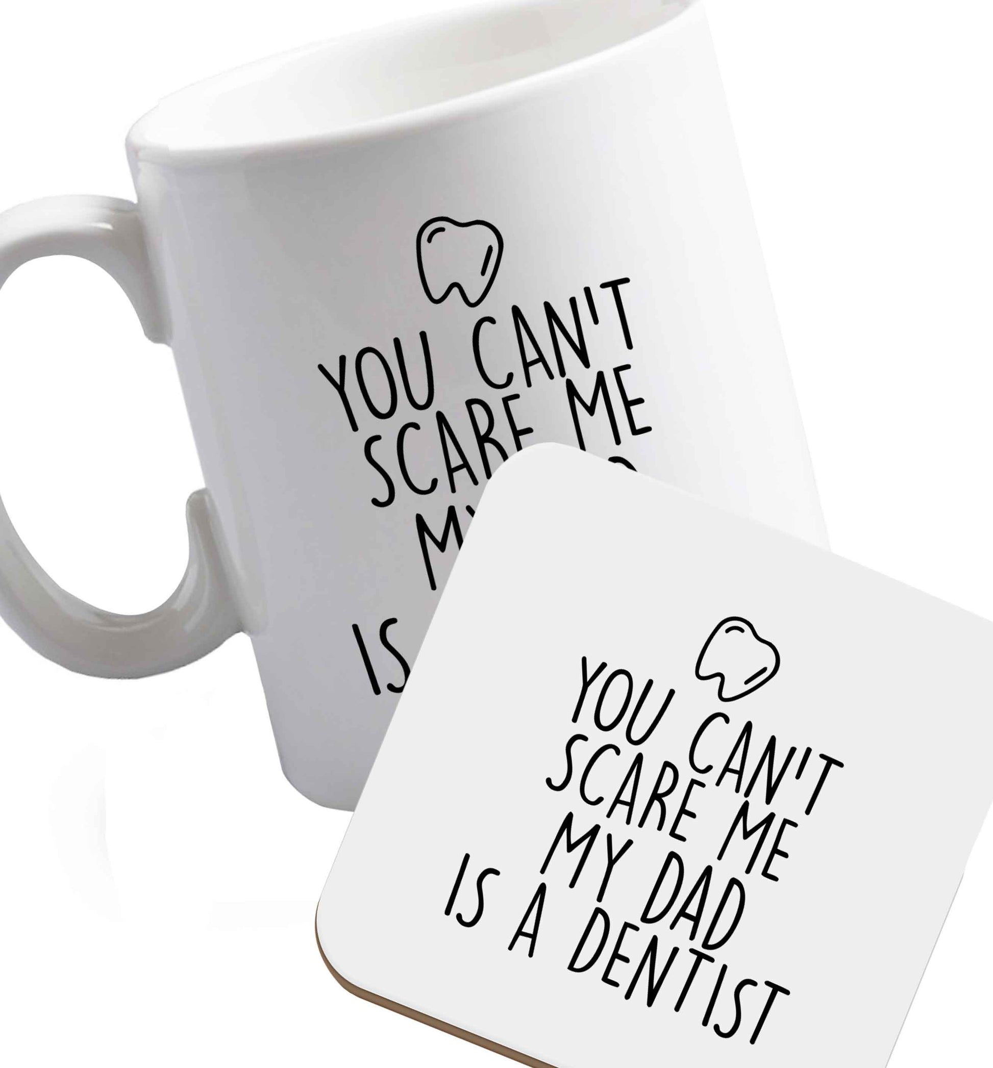 10 oz Favourite Type Pan Pancake ceramic mug and coaster set right handed