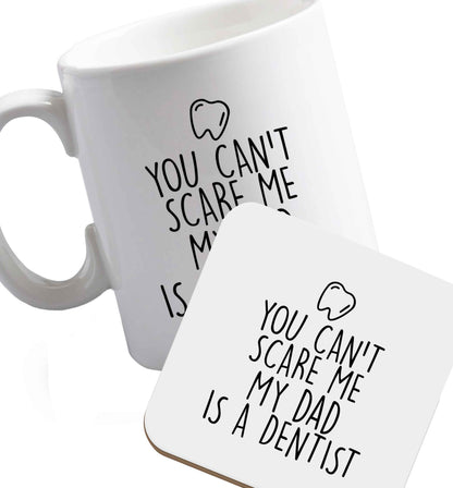 10 oz Favourite Type Pan Pancake ceramic mug and coaster set right handed