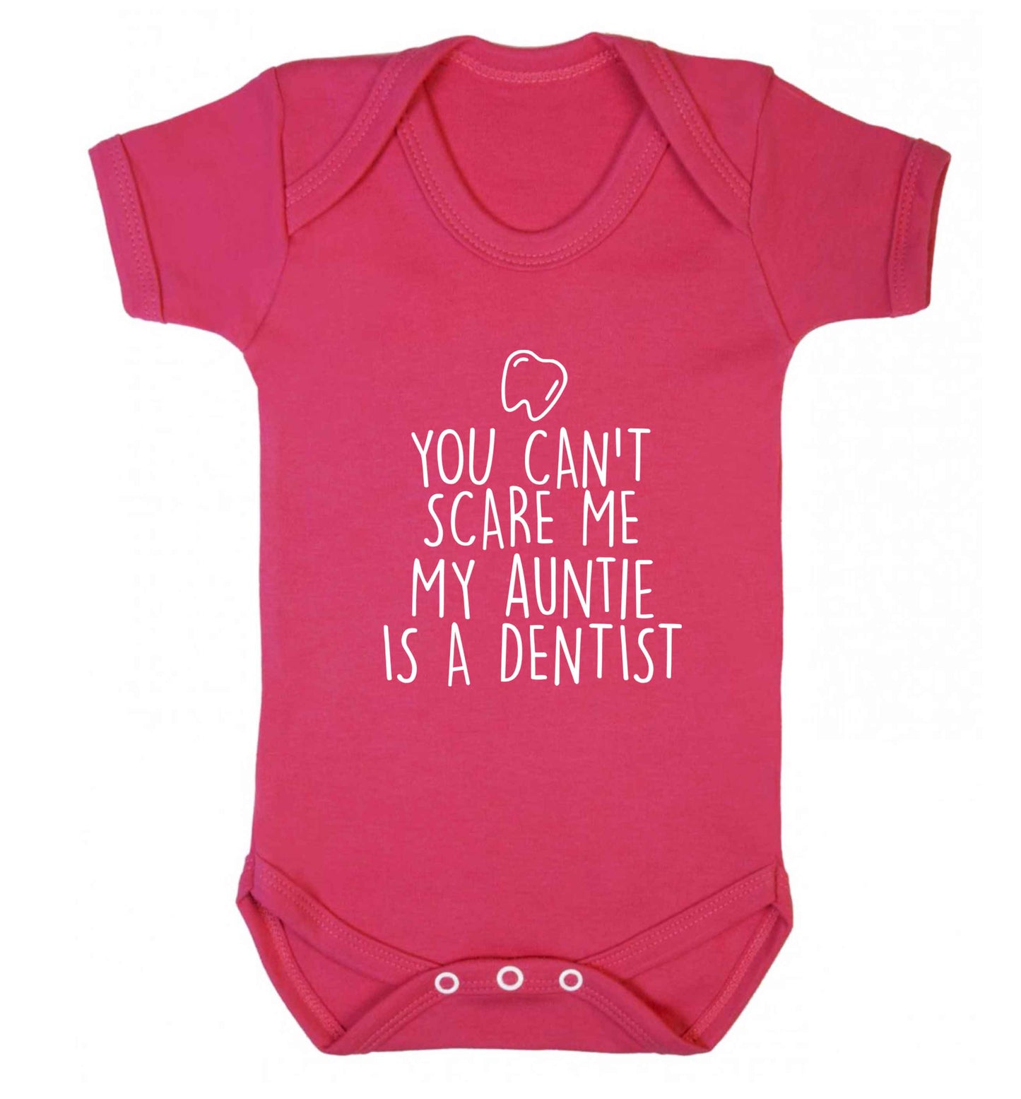 You can't scare me my auntie is a dentist baby vest dark pink 18-24 months