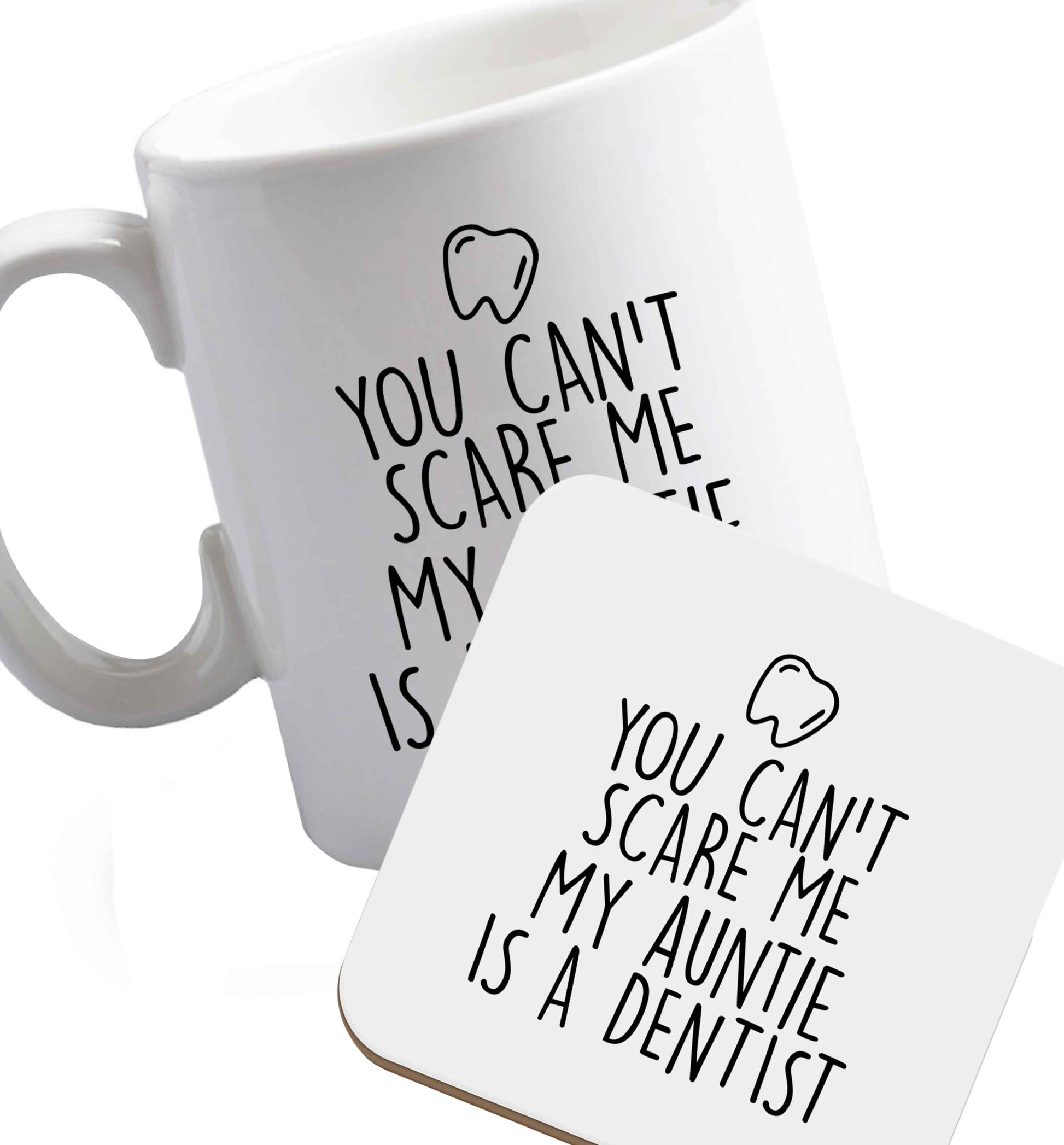 10 oz Favourite Type Pan Pancake ceramic mug and coaster set right handed