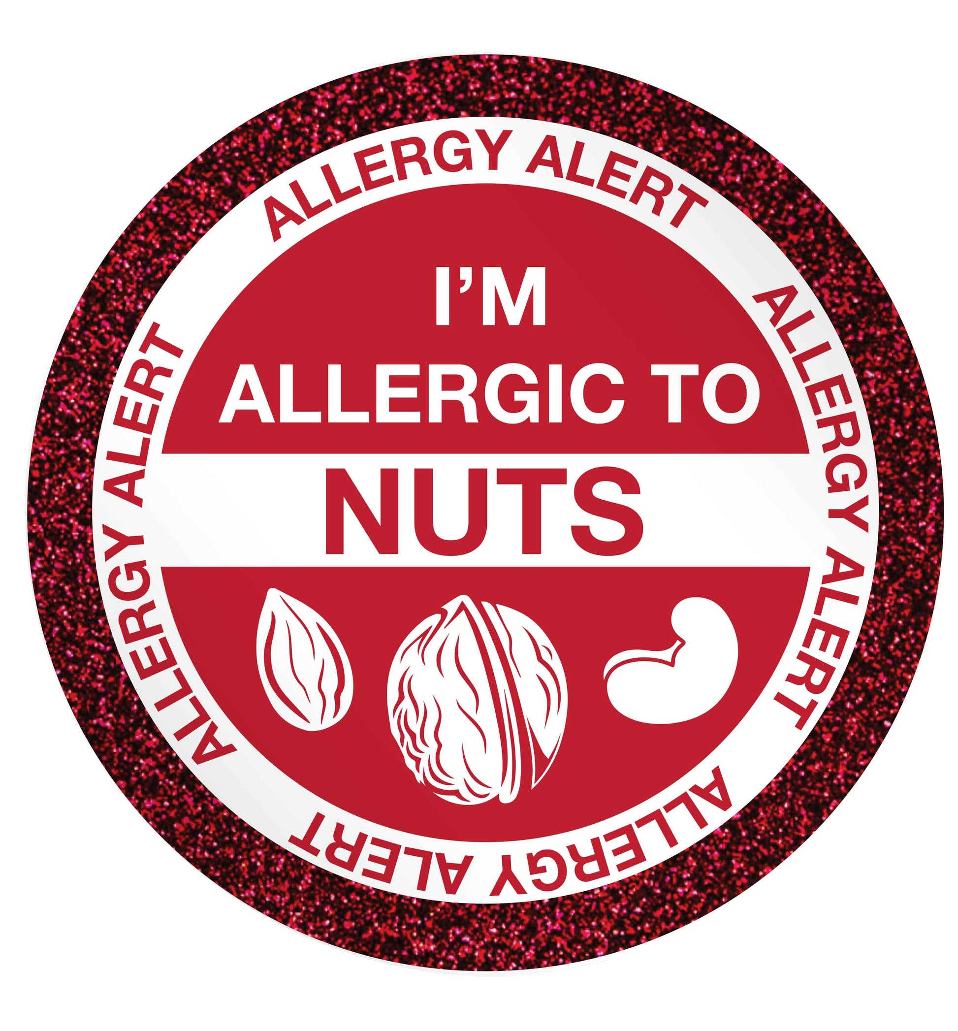 I'm allergic to nuts 24 @ 45mm matt circle stickers