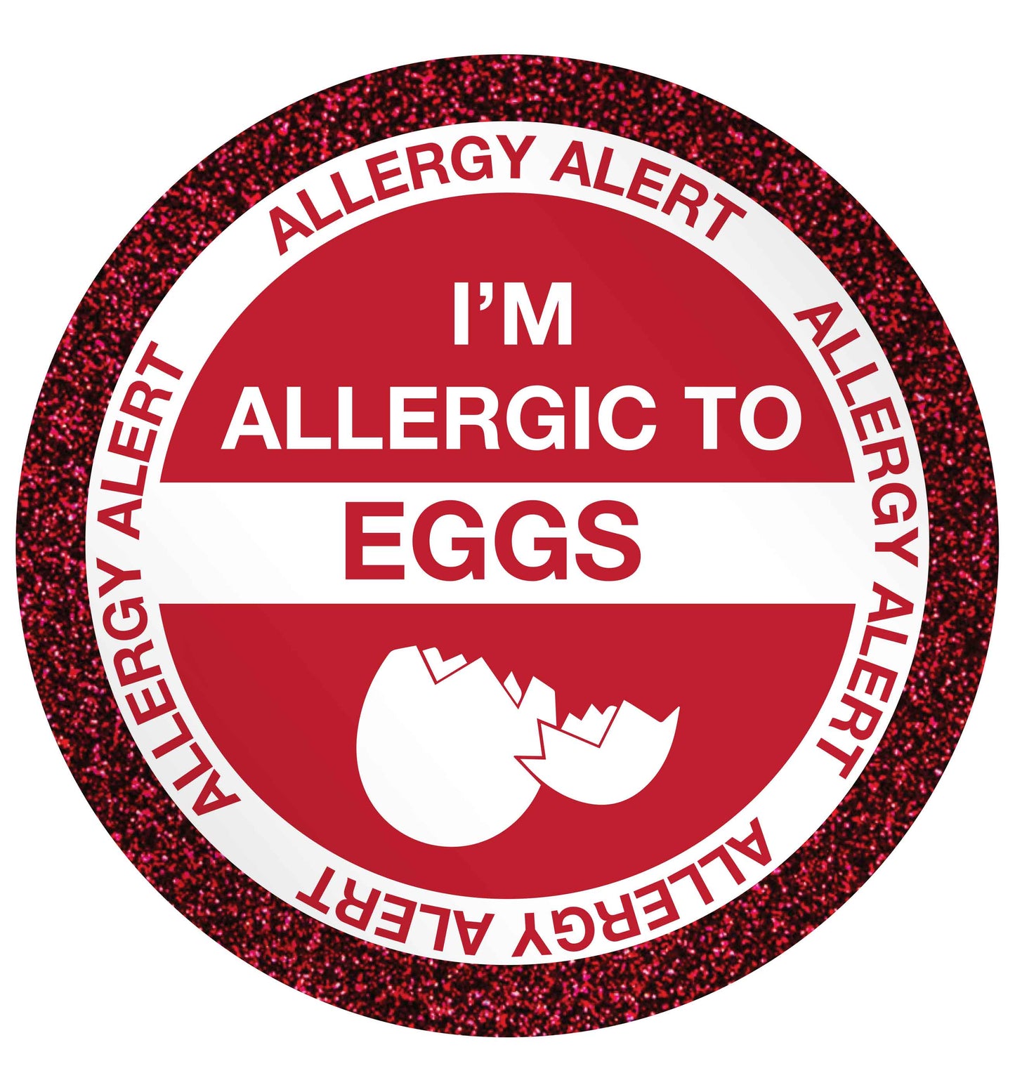 I'm allergic to eggs 24 @ 45mm matt circle stickers