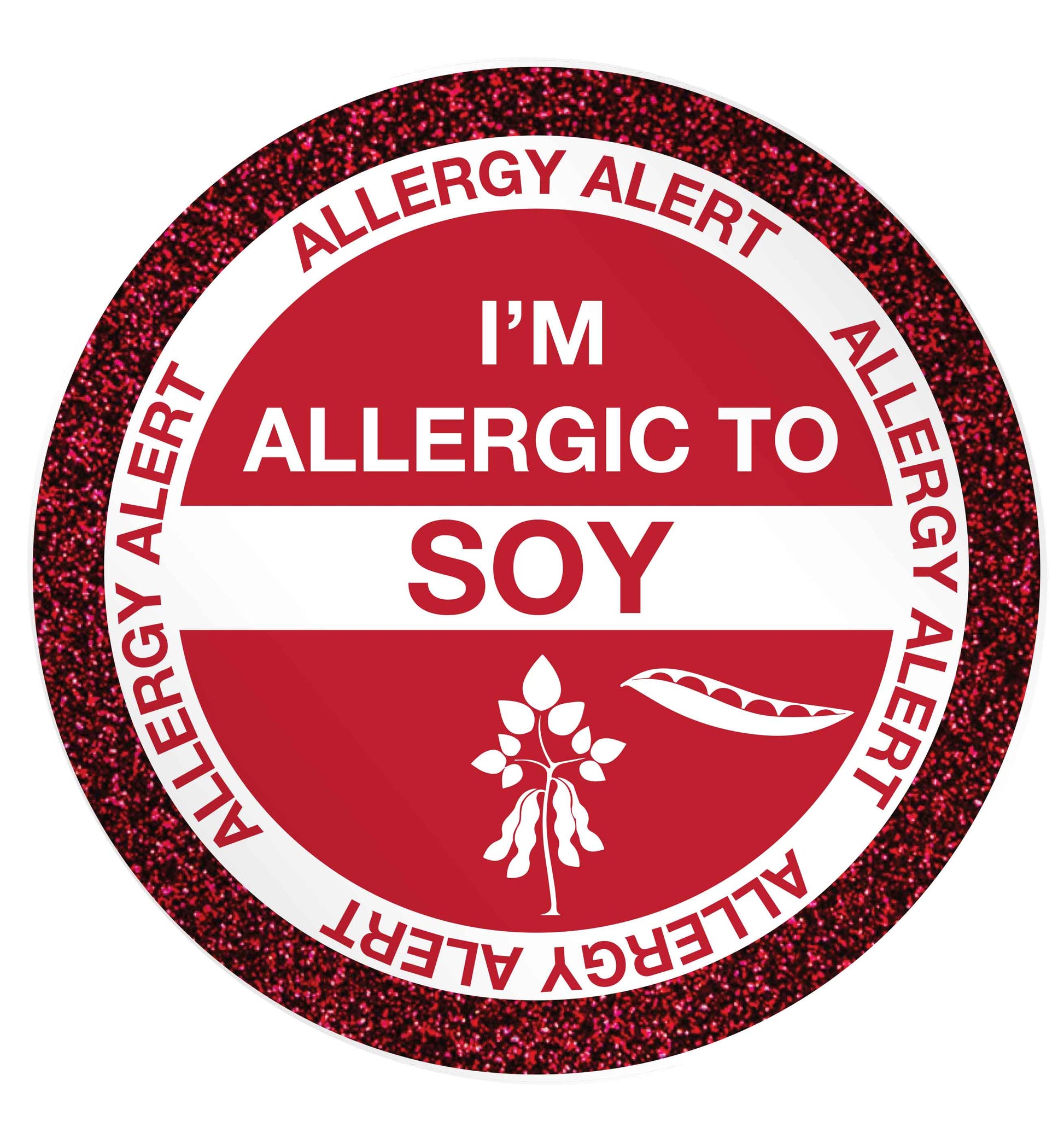 I'm allergic to soy 24 @ 45mm matt circle stickers