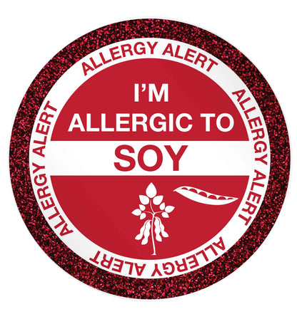 I'm allergic to soy 24 @ 45mm matt circle stickers