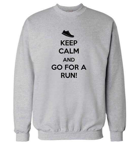 Keep calm and go for a run adult's unisex grey sweater 2XL