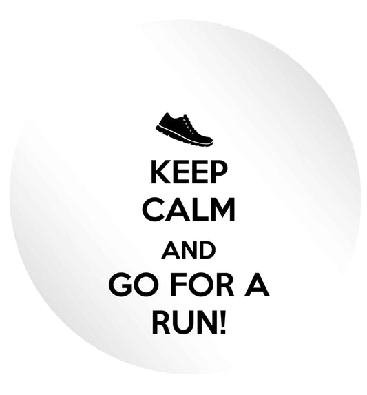Keep calm and go for a run 24 @ 45mm matt circle stickers