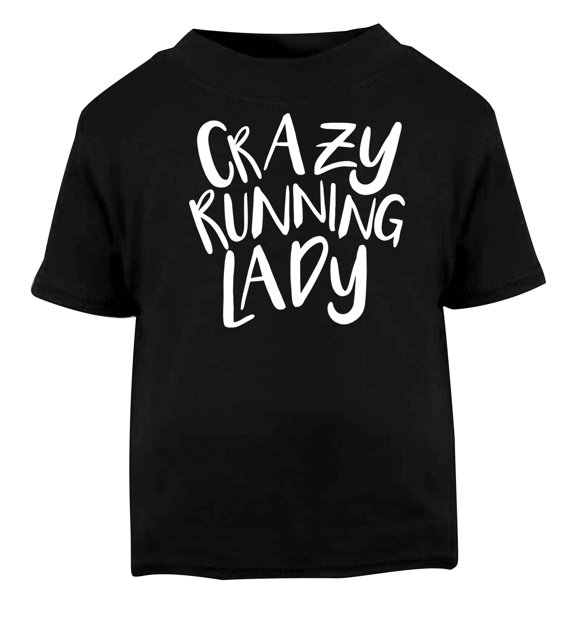 Crazy running lady Black baby toddler Tshirt 2 years