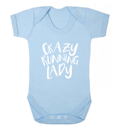 Crazy running lady baby vest pale blue 18-24 months