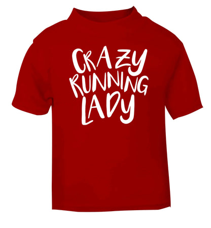 Crazy running lady red baby toddler Tshirt 2 Years