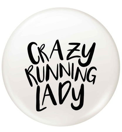 Crazy running lady small 25mm Pin badge