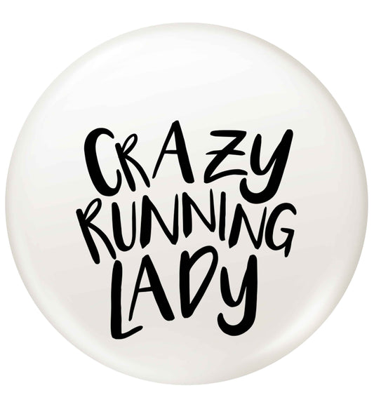 Crazy running lady small 25mm Pin badge