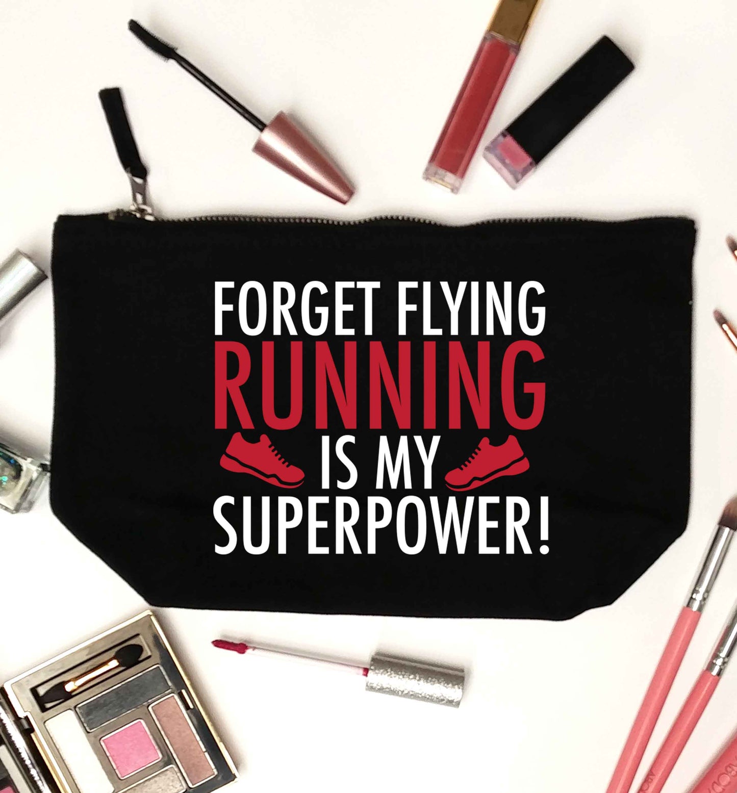 Crazy running dude black makeup bag