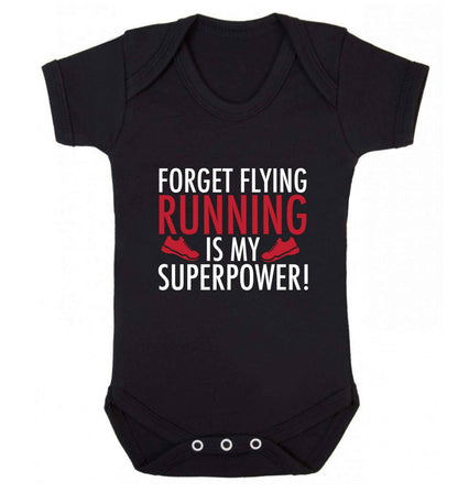 Forget flying running is my superpower baby vest black 18-24 months