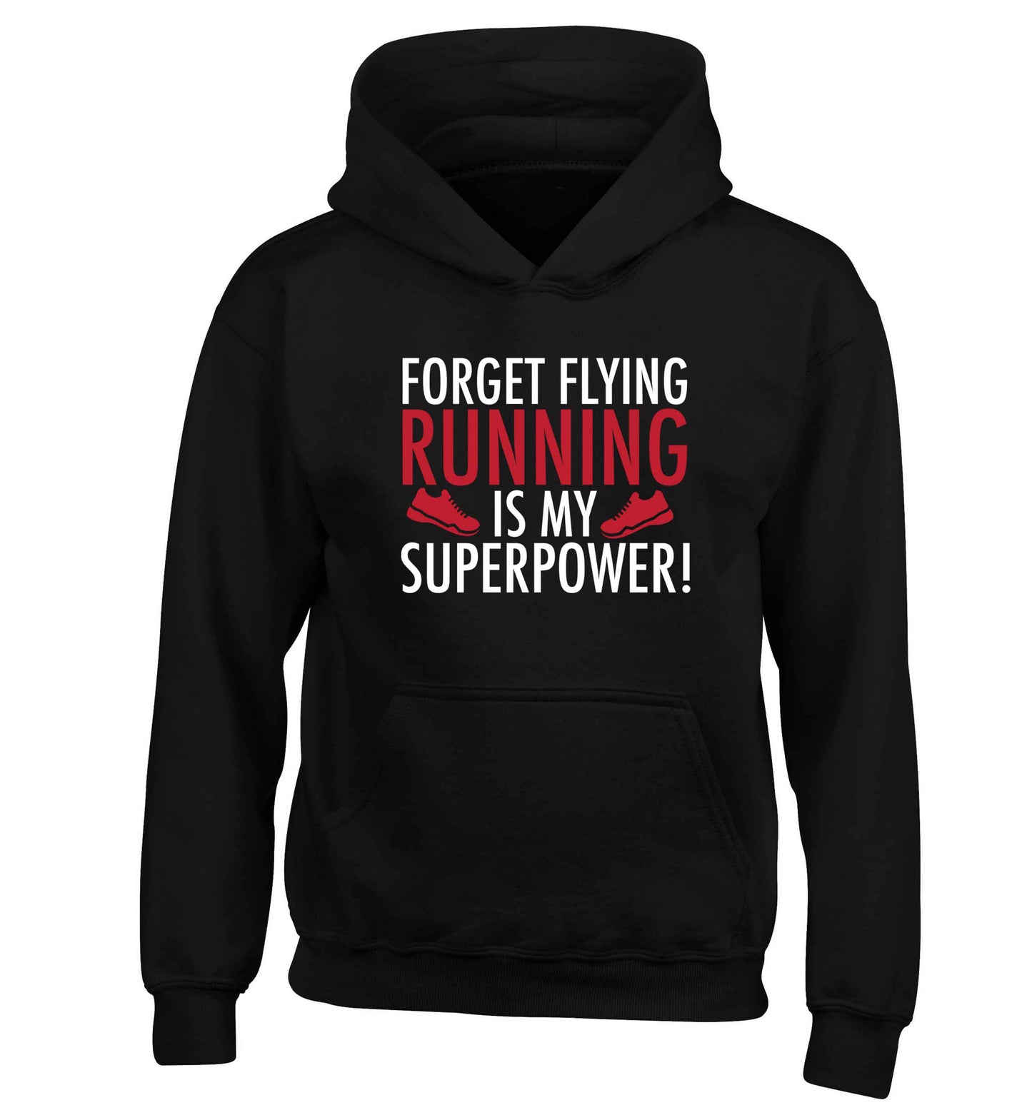 Crazy running dude children's black hoodie 12-13 Years