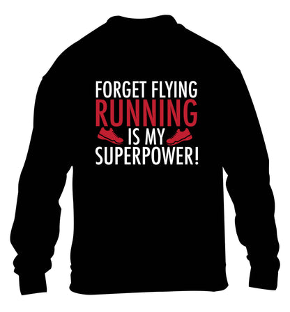 Crazy running dude children's black sweater 12-13 Years