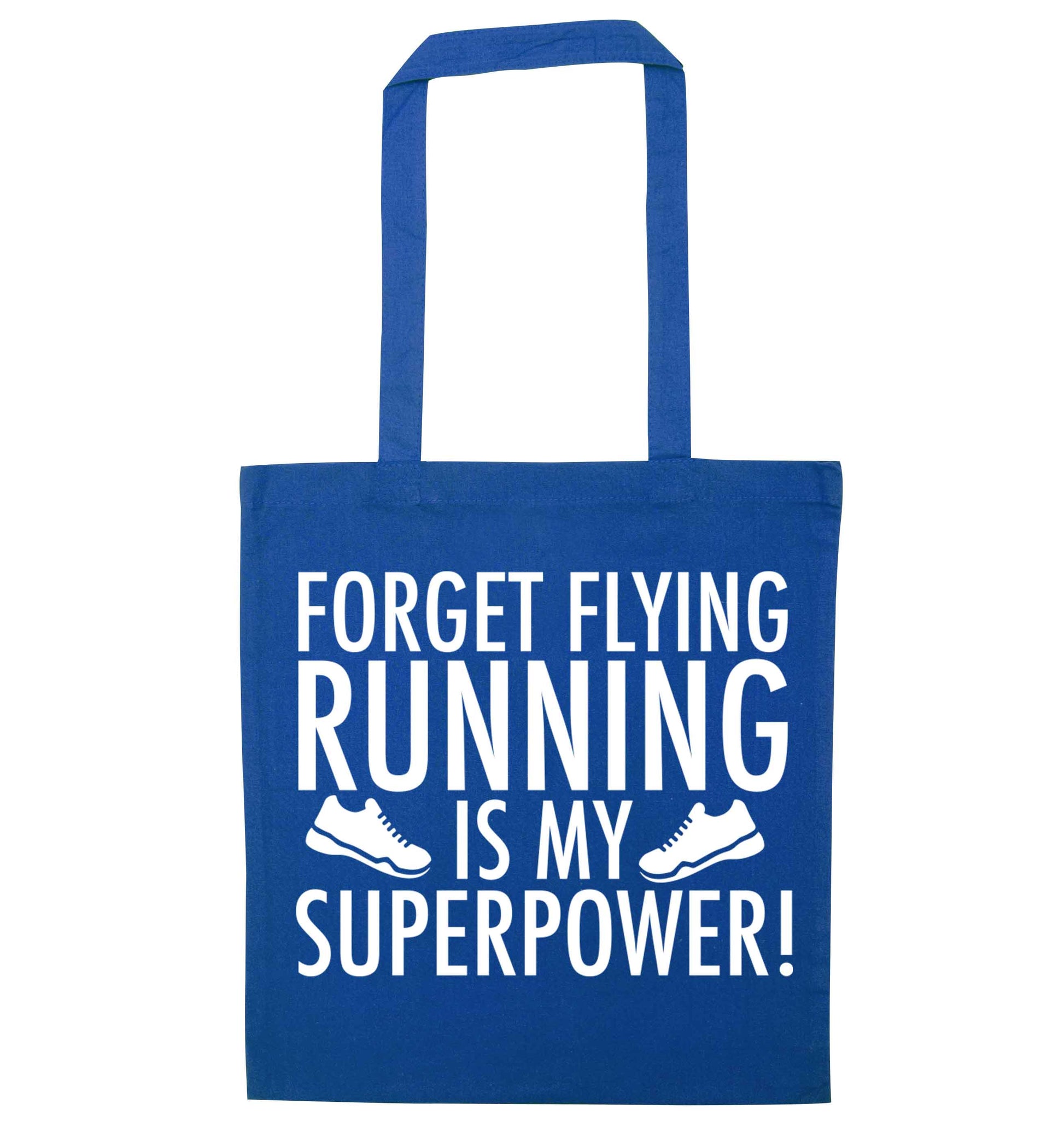 Crazy running dude blue tote bag