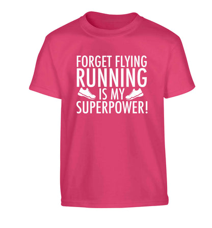 Crazy running dude Children's pink Tshirt 12-13 Years