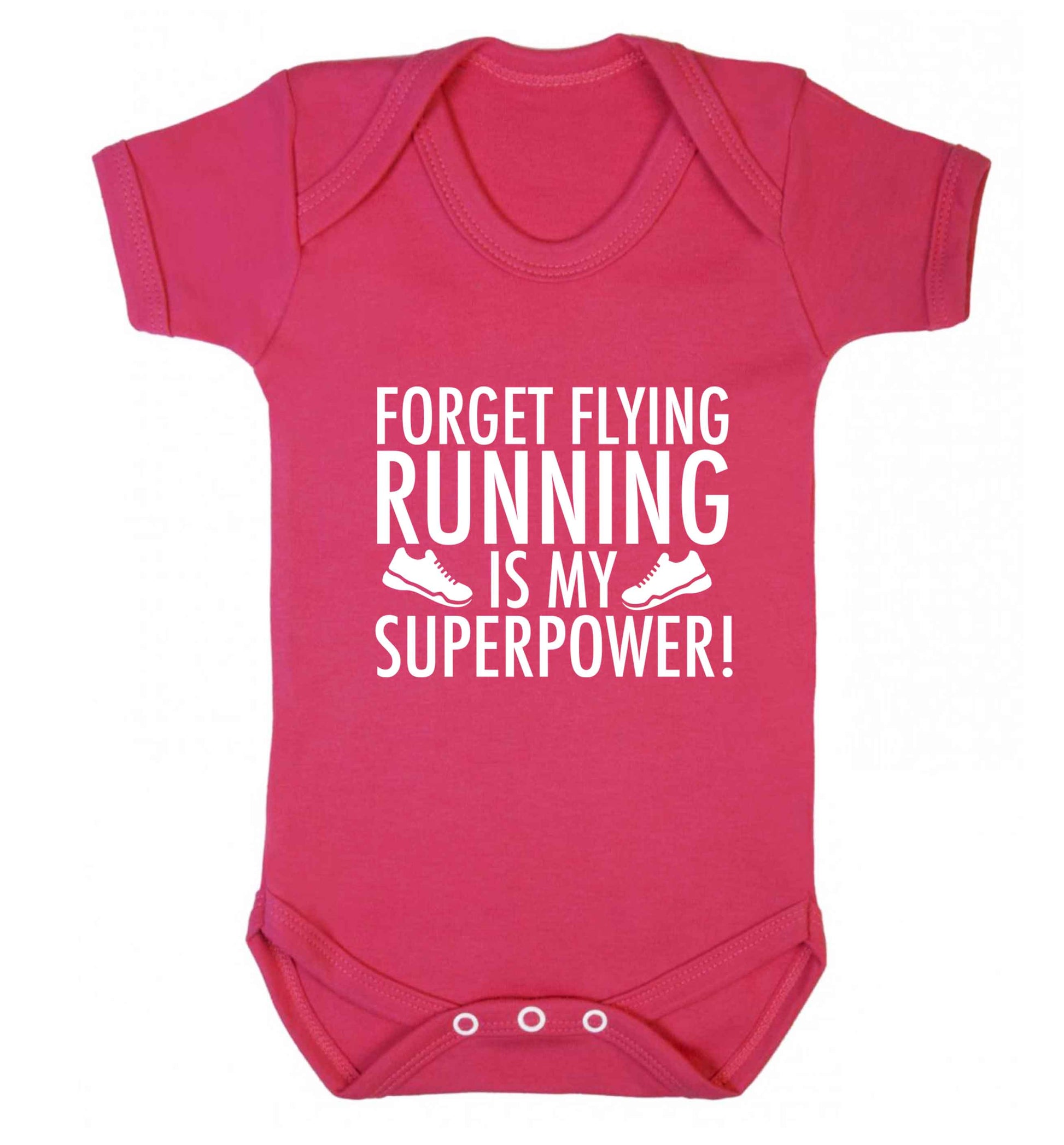 Forget flying running is my superpower baby vest dark pink 18-24 months