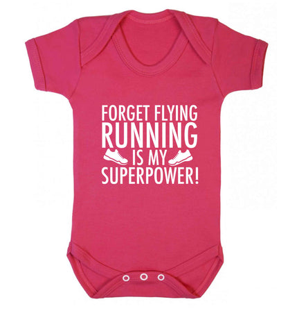 Forget flying running is my superpower baby vest dark pink 18-24 months