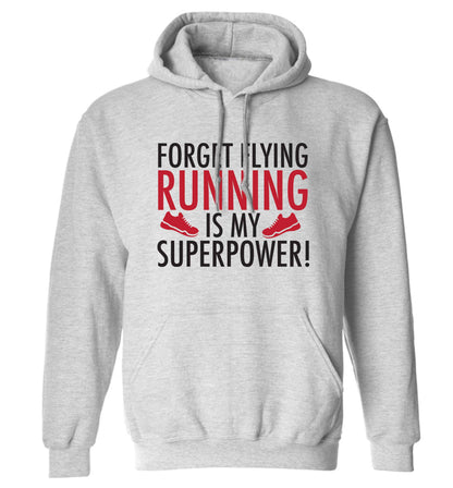 Crazy running dude adults unisex grey hoodie 2XL