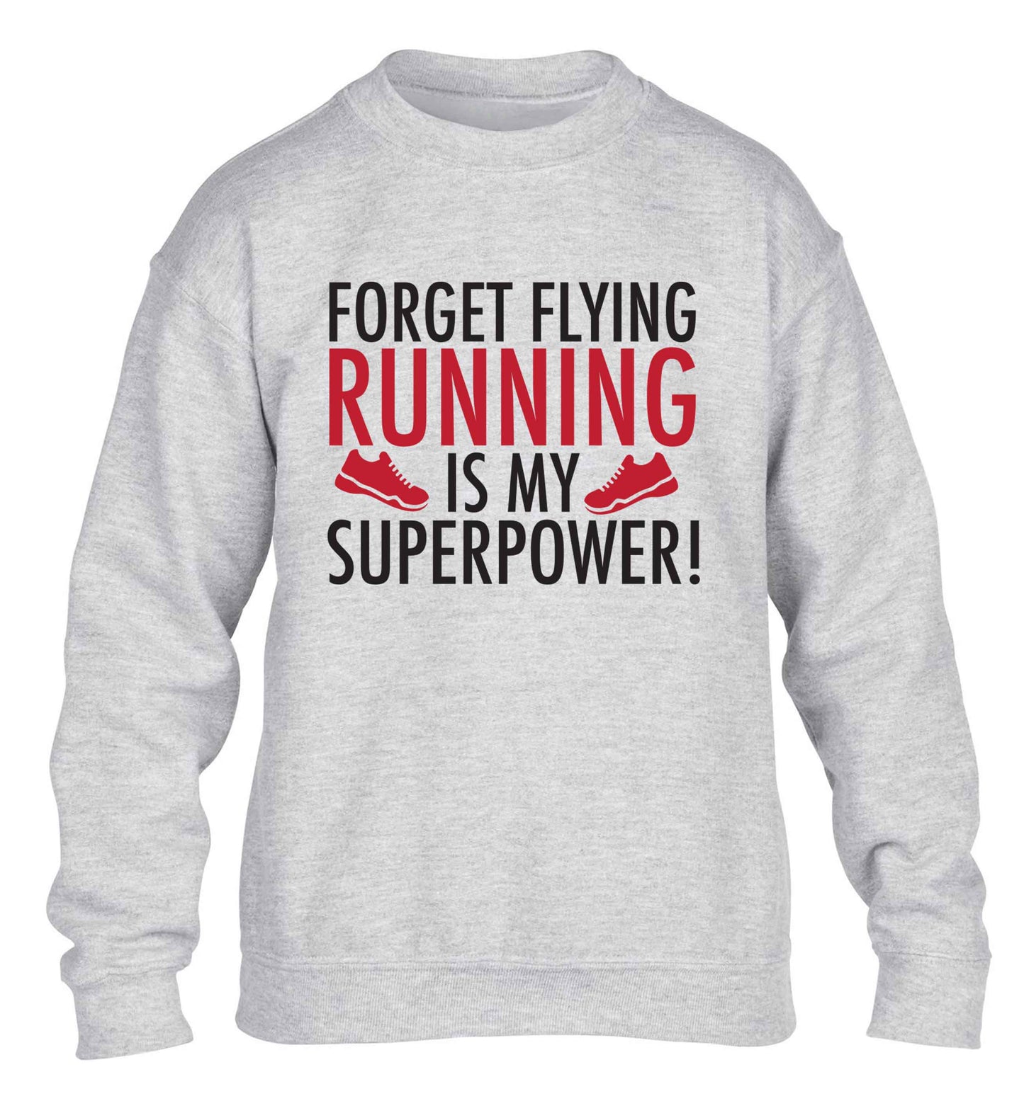 Crazy running dude children's grey sweater 12-13 Years