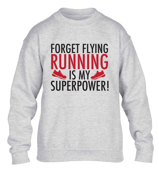 Crazy running dude children's grey sweater 12-13 Years