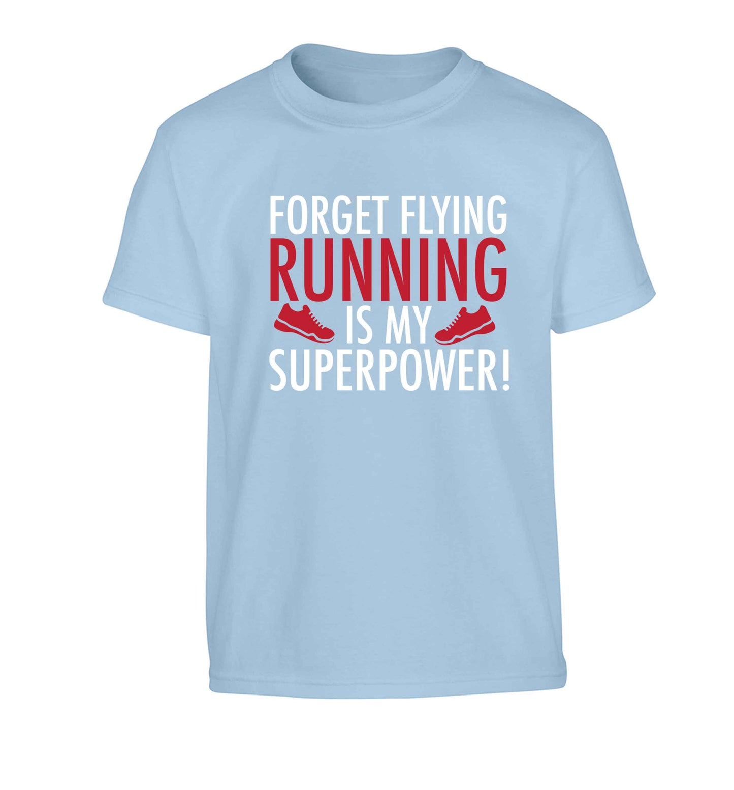 Crazy running dude Children's light blue Tshirt 12-13 Years