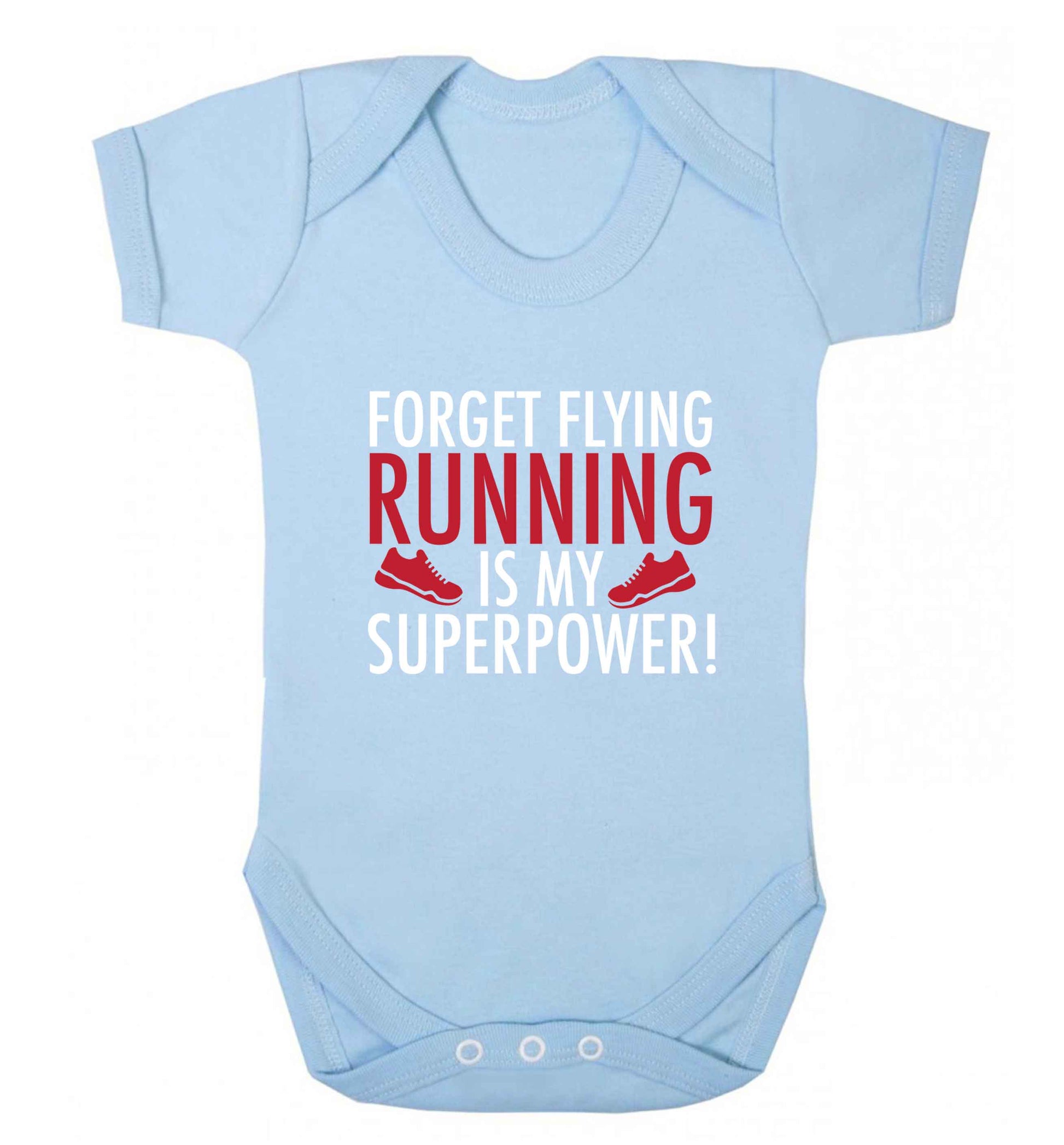 Forget flying running is my superpower baby vest pale blue 18-24 months