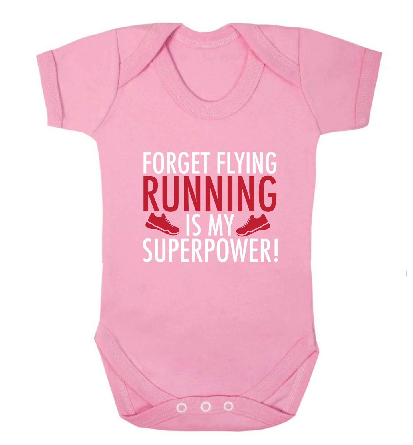 Forget flying running is my superpower baby vest pale pink 18-24 months