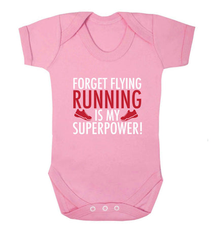 Forget flying running is my superpower baby vest pale pink 18-24 months