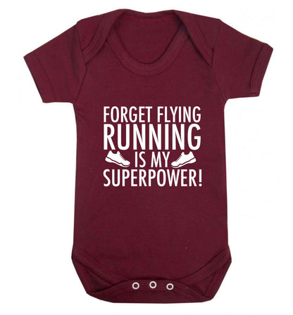 Crazy running dude baby vest maroon 18-24 months