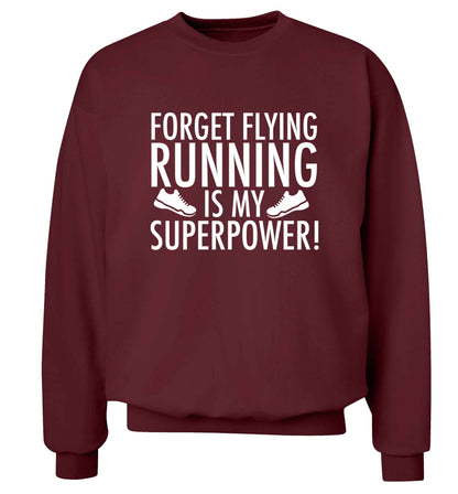 Crazy running dude adult's unisex maroon sweater 2XL