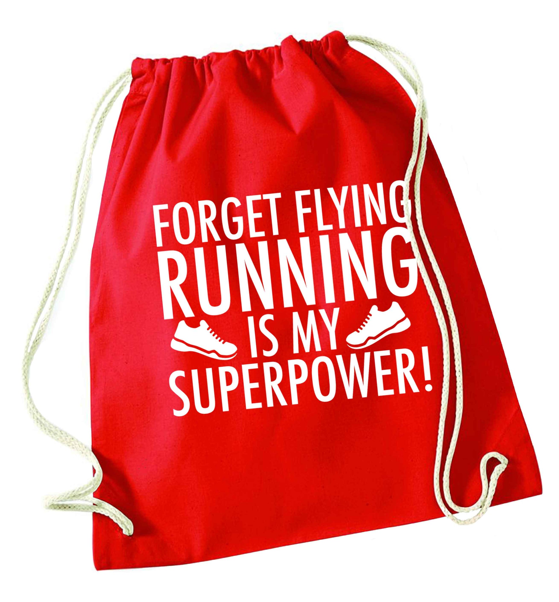 Crazy running dude red drawstring bag 