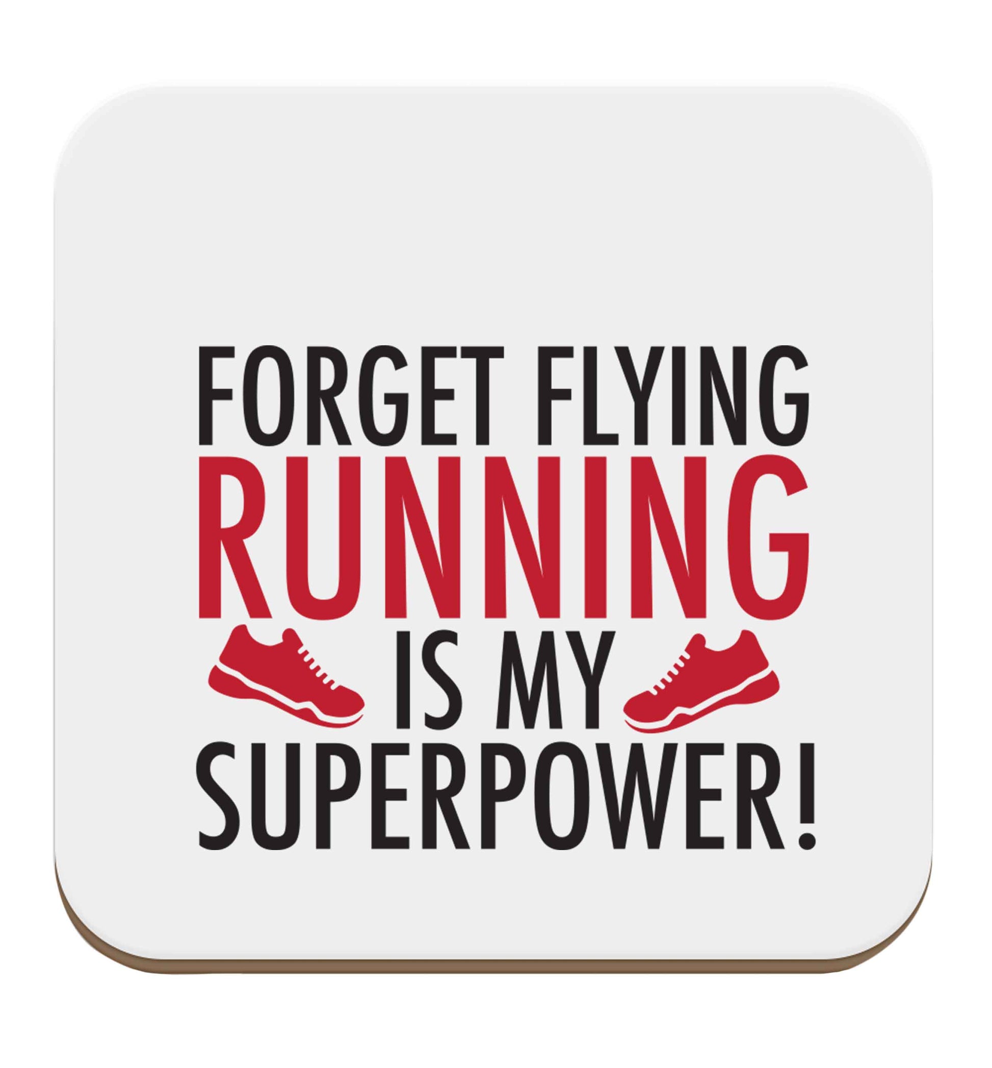 Forget flying running is my superpower set of four coasters
