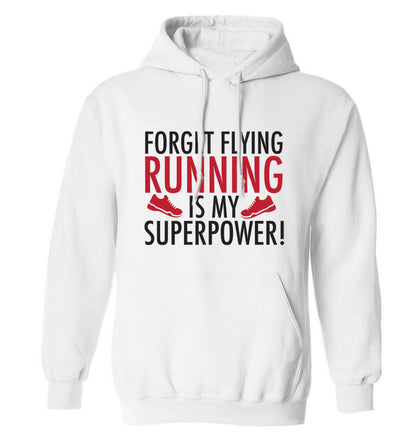 Crazy running dude adults unisex white hoodie 2XL