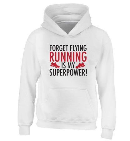 Crazy running dude children's white hoodie 12-13 Years