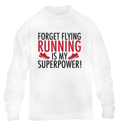 Crazy running dude children's white sweater 12-13 Years