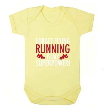 Forget flying running is my superpower baby vest pale yellow 18-24 months