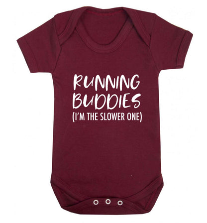 Running buddies (I'm the slower one) baby vest maroon 18-24 months