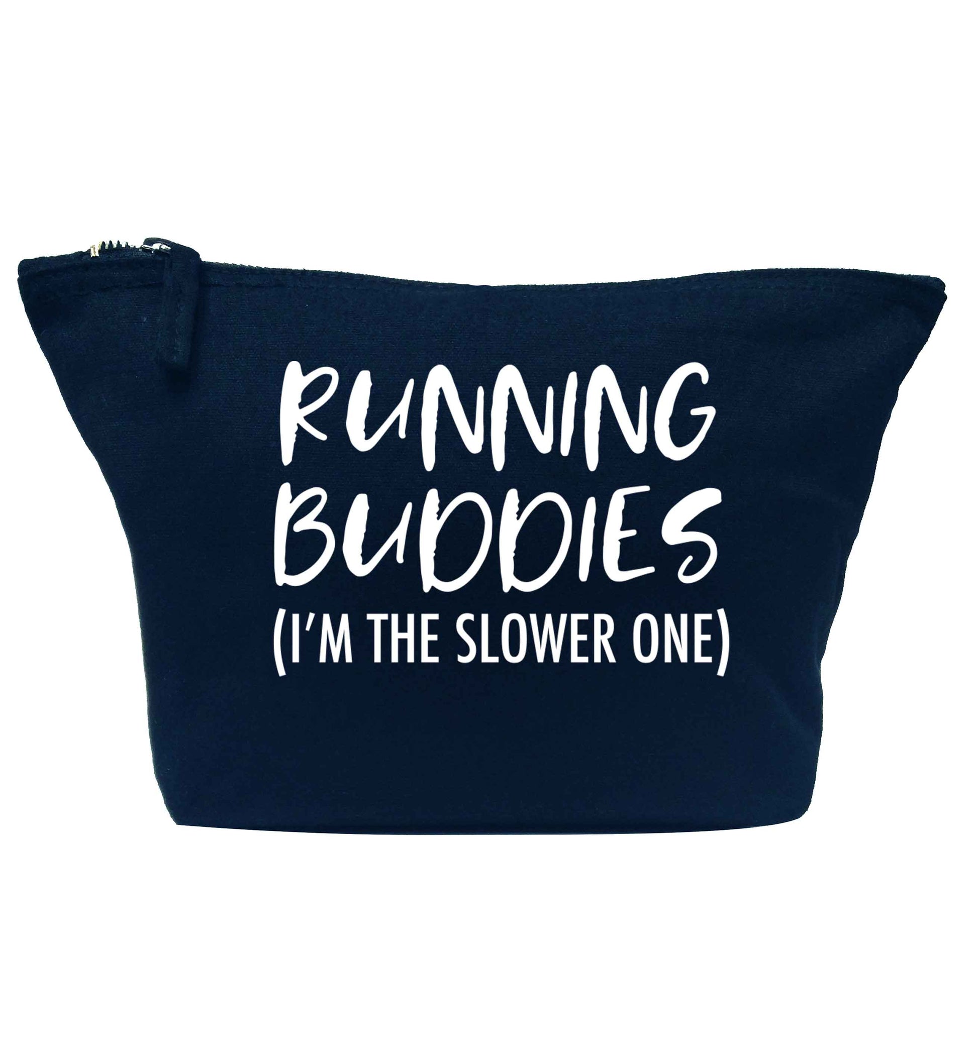 Running buddies (I'm the slower one) navy makeup bag