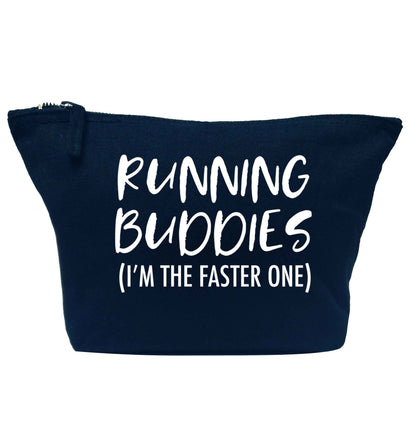 Running buddies (I'm the faster one) navy makeup bag