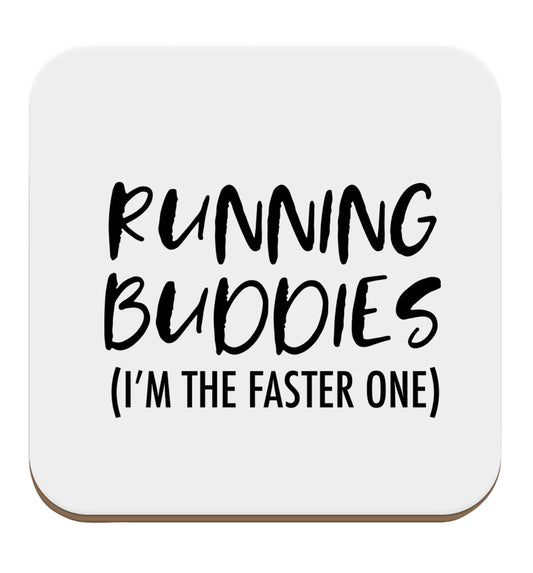 Running buddies (I'm the faster one) set of four coasters