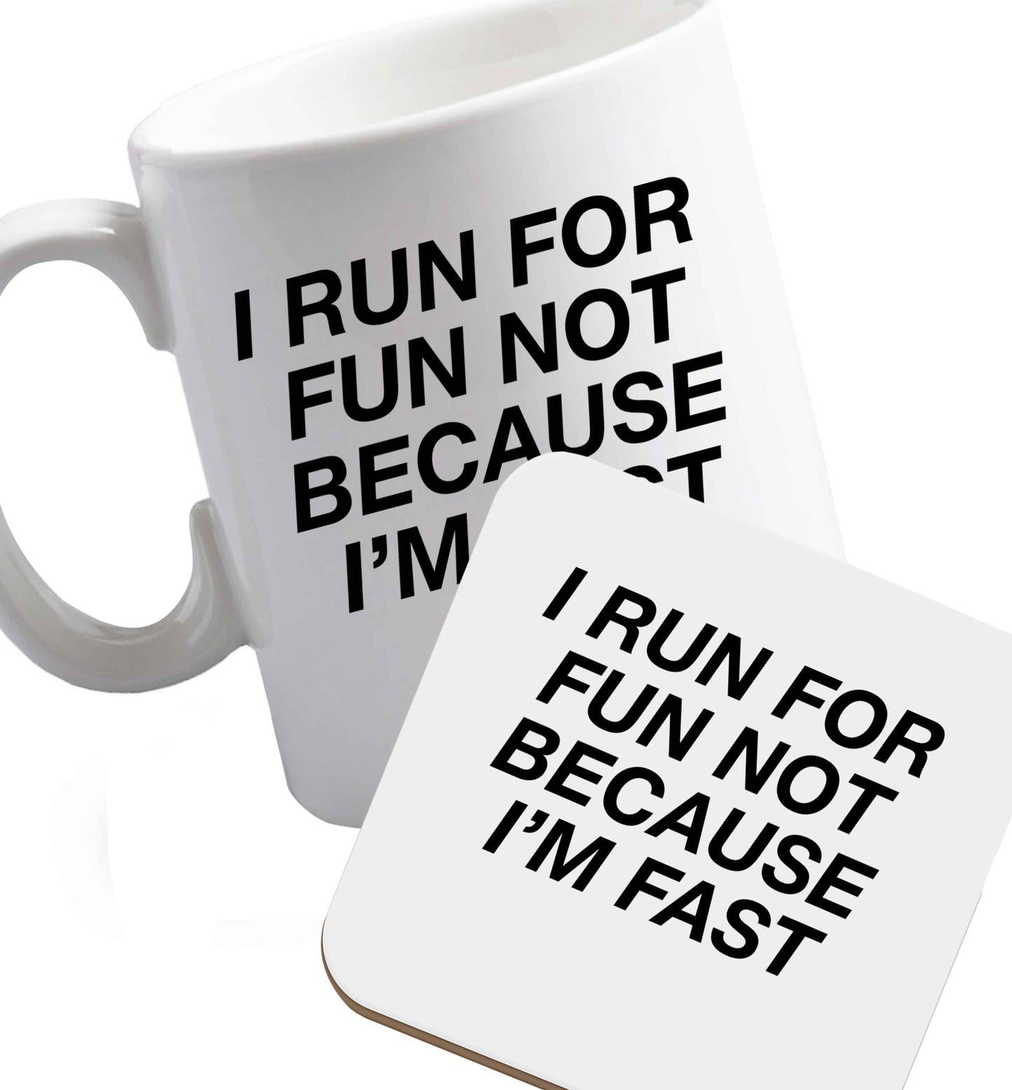 10 oz Favourite Type Pan Pancake ceramic mug and coaster set right handed