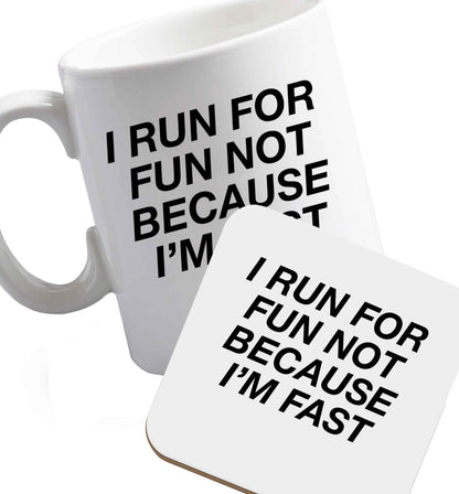 10 oz Favourite Type Pan Pancake ceramic mug and coaster set right handed