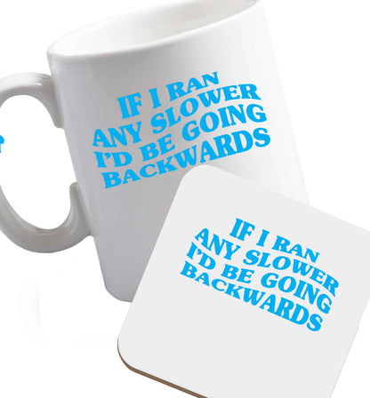 10 oz Favourite Type Pan Pancake ceramic mug and coaster set right handed