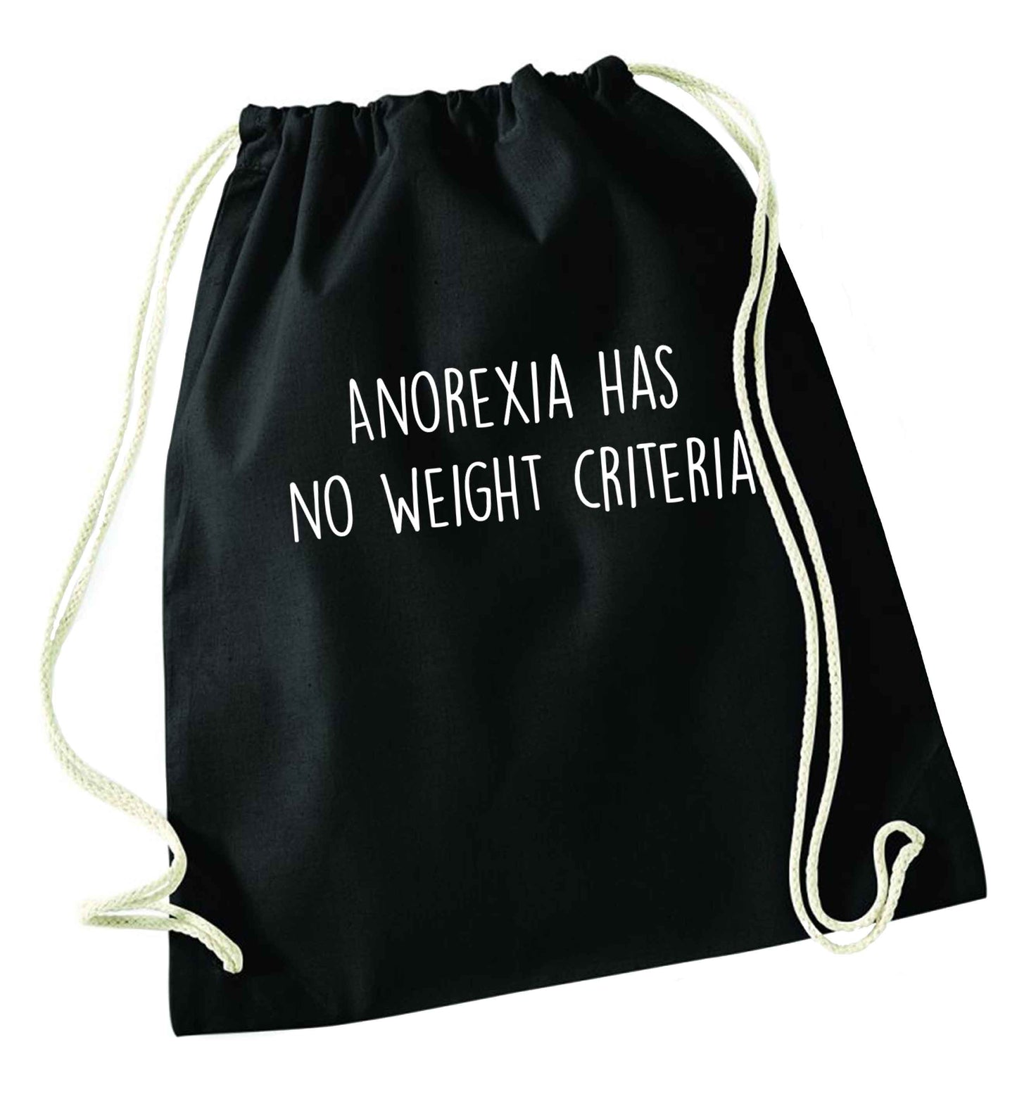 Anorexia has no weight criteria black drawstring bag