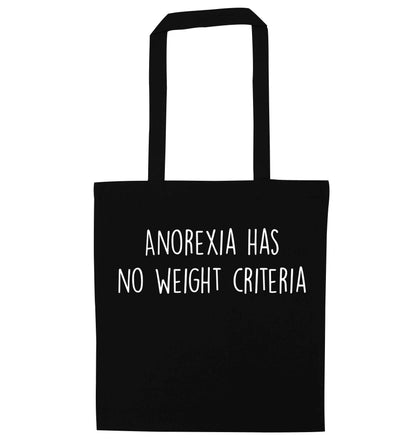 Anorexia has no weight criteria black tote bag