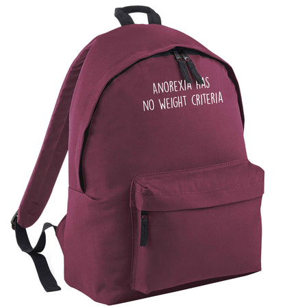 Anorexia has no weight criteria black adults backpack
