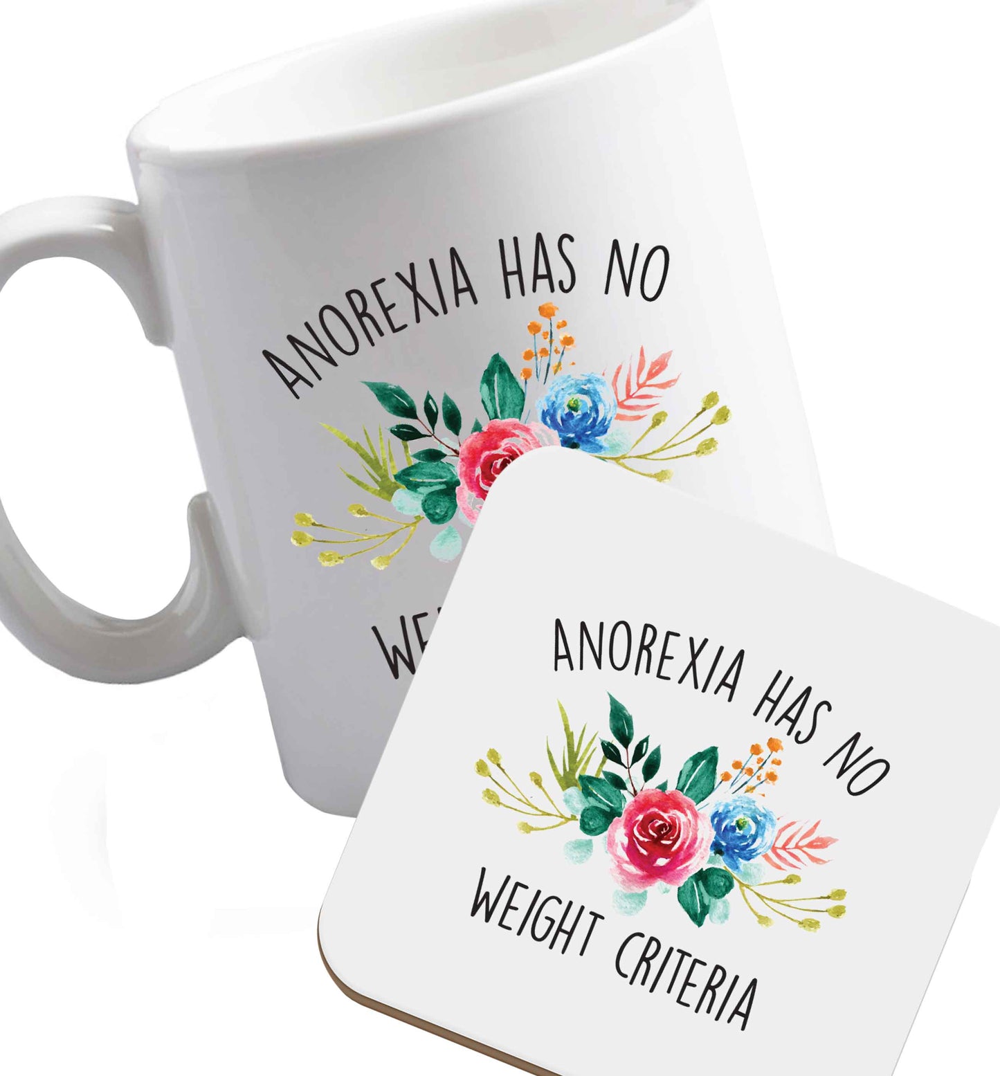 10 oz Favourite Type Pan Pancake ceramic mug and coaster set right handed