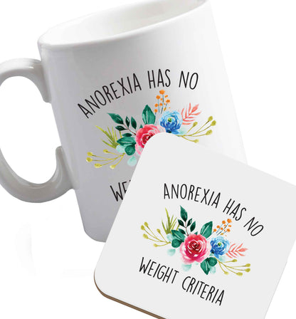 10 oz Favourite Type Pan Pancake ceramic mug and coaster set right handed